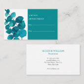 Elegante Eukalyptus Blätter Terminierungskarte Visitenkarte (Vorne/Hinten)