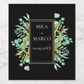 Elegante Eukalyptus-Blätter Weinetikett (Einzelnes Label)