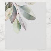 Elegante Eukalyptus-Blätter Weinetikett (Einzelnes Label)