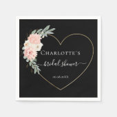 Elegante Eukalyptus Blume Herz Brautparty Serviette (Vorderseite)