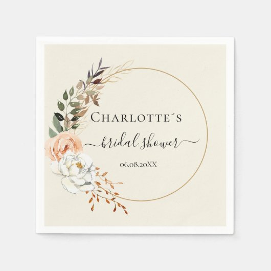 Elegante Eukalyptus-Blume Serviette (Vorderseite)