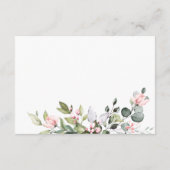 Elegante Eukalyptus Blush Rose Hochzeitdetails Begleitkarte (Rückseite)