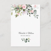 Elegante Eukalyptus Blush Rose Hochzeitdetails Begleitkarte (Rückseite)