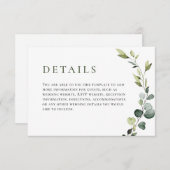 Elegante Eukalyptus Bohemisch Wedding Begleitkarte (Vorne/Hinten)