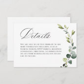 Elegante Eukalyptus Bohemisch Wedding Begleitkarte (Vorne/Hinten)