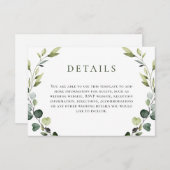 Elegante Eukalyptus Bohemisch Wedding Begleitkarte (Vorne/Hinten)