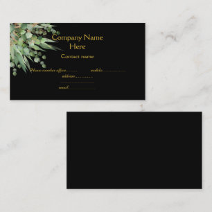 Elegante Eukalyptus Botanical Black Business Card Visitenkarte