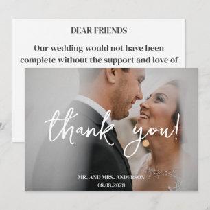 Elegante Eukalyptus-Botanik-Foto-Hochzeit  Dankeskarte