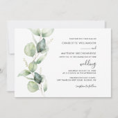 Elegante Eukalyptus Botanische Hochzeit Einladung (Vorderseite)