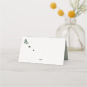 Elegante Eukalyptus Botanische Wasserfarbe Platzkarte (Rückseite)