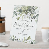 Elegante Eukalyptus Brautparty Rezeptionskarten Si Sockelschild (In SItu)