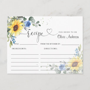 Elegante Eukalyptus-Brautparty-Rezeptkarte Postkarte
