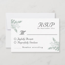 Elegante Eukalyptus Chic Floral Watercolor Wedding RSVP Karte