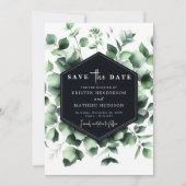 Elegante Eukalyptus Digitale Hochzeit Save The Date (Vorderseite)