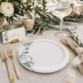 Elegante Eukalyptus-Dinnerplatte Küste Pappteller