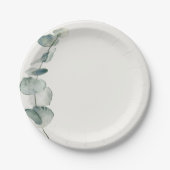 Elegante Eukalyptus-Dinnerplatte Küste Pappteller (Vorderseite)