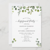 Elegante Eukalyptus-Engagement-Partei Einladung (Vorderseite)