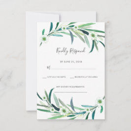 Elegante Eukalyptus floral Aquarellkarten RSVP Karte