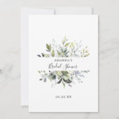 Elegante Eukalyptus Floral Brautparty Game Card Einladung (Rückseite)