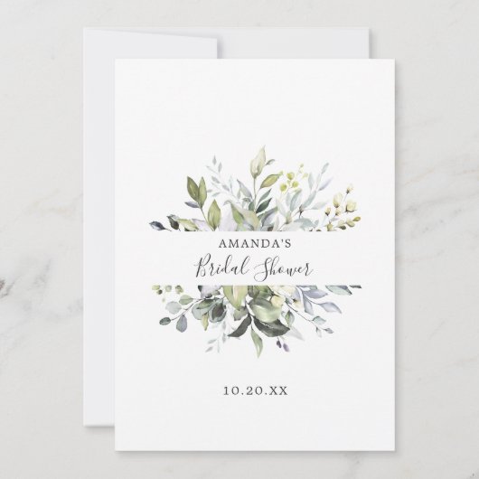 Elegante Eukalyptus Floral Brautparty Game Card Einladung (Rückseite)