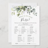 Elegante Eukalyptus Floral Brautparty Game Card Einladung (Vorderseite)