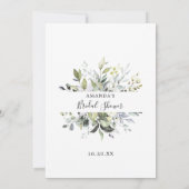 Elegante Eukalyptus Floral Brautparty Game Card Einladung (Rückseite)