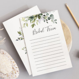 Elegante Eukalyptus Floral Brautparty Game Card Einladung