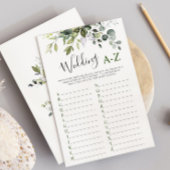 Elegante Eukalyptus Floral Brautparty Game Card Einladung