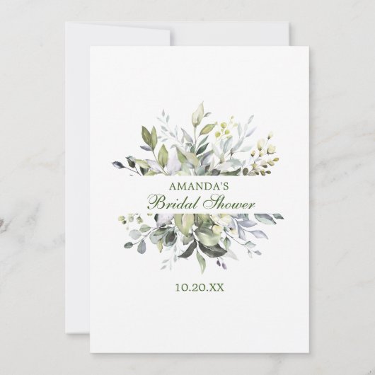 Elegante Eukalyptus Floral Brautparty Game Card Einladung (Rückseite)