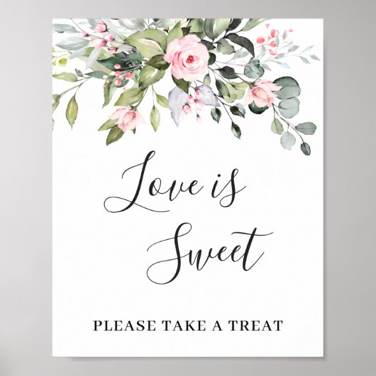 Elegante Eukalyptus Floral Liebe ist Sweet Wedding Poster (Vorne)