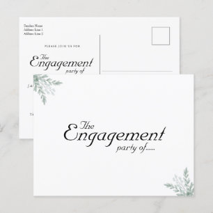 Elegante Eukalyptus Floral Save the Date Verlobung Einladungspostkarte