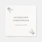Elegante Eukalyptus Floral Watercolor Wedding Serviette (Vorderseite)