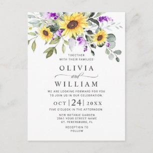 Elegante Eukalyptus Floral Wedding Invitation Card Postkarte