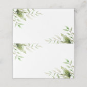 Elegante Eukalyptus Foliage Botanische Hochzeit Platzkarte (Außenseite Aufgefaltet)