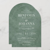 Elegante Eukalyptus Green Arch Wedding Einladung (Vorne/Hinten)