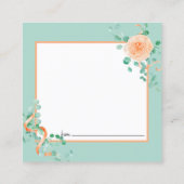 Elegante Eukalyptus Green Peach Date Night Card Quadratische Visitenkarte (Rückseite)