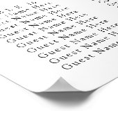 Elegante Eukalyptus Greenerity Hochzeitsstichtabel Poster (Ecke)