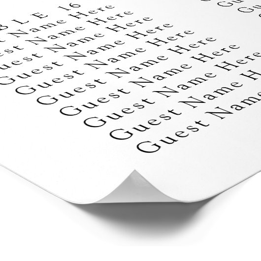 Elegante Eukalyptus Greenerity Hochzeitsstichtabel Poster (Ecke)