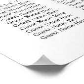 Elegante Eukalyptus Greenerity Hochzeitsstichtabel Poster (Ecke)