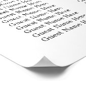 Elegante Eukalyptus Greenerity Hochzeitsstichtabel Poster (Ecke)