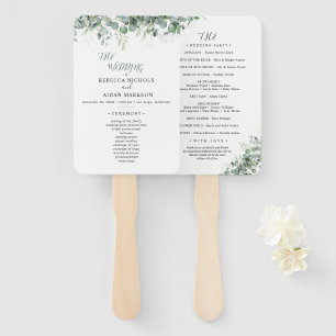 Elegante Eukalyptus-Grün-Hochzeit Fächer