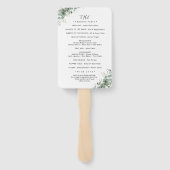 Elegante Eukalyptus-Grün-Hochzeit Fächer (Rückseite)
