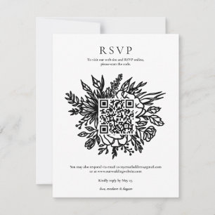 Elegante Eukalyptus-Grün-Hochzeits-QR-Code-RSVP I Einladung