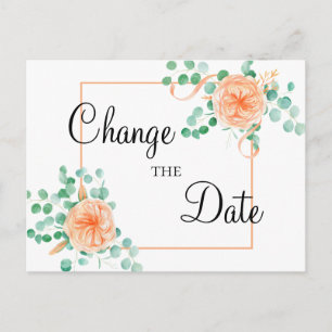 Elegante Eukalyptus-Grün-Pfirsich-Änderung des Dat Postkarte