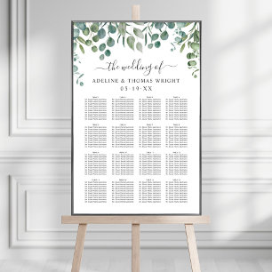 Elegante Eukalyptus-Grün Sitzordnung Poster