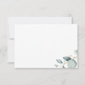 Elegante Eukalyptus-Grüne Goldhochzeit RSVP Karte (Rückseite)