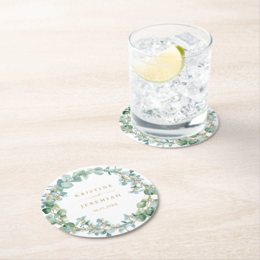 Elegante Eukalyptus Grüne Weinroute Mendrisiotto Runder Pappuntersetzer (Vor Ort)