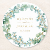 Elegante Eukalyptus Grüne Weinroute Mendrisiotto Runder Pappuntersetzer (Vorderseite)