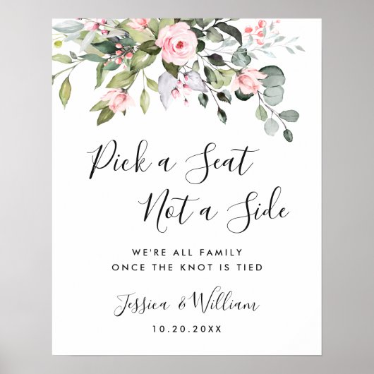 Elegante Eukalyptus Hochzeit Poster (Vorne)