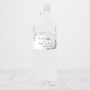 Elegante Eukalyptus Hochzeits-Wasserflaschenetiket Wasserflaschenetikett
